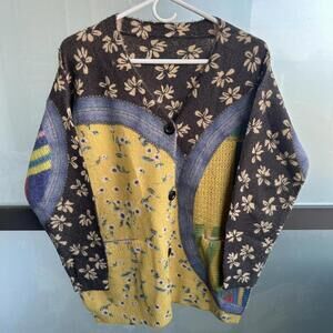Women's Multi and Yellow Cardigan
